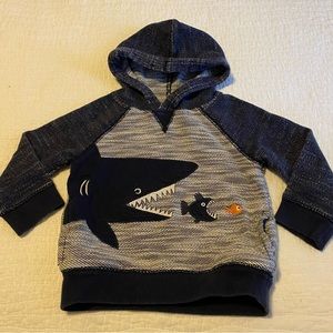 Gymboree Shark Hoodie 100% Cotton Size 2T